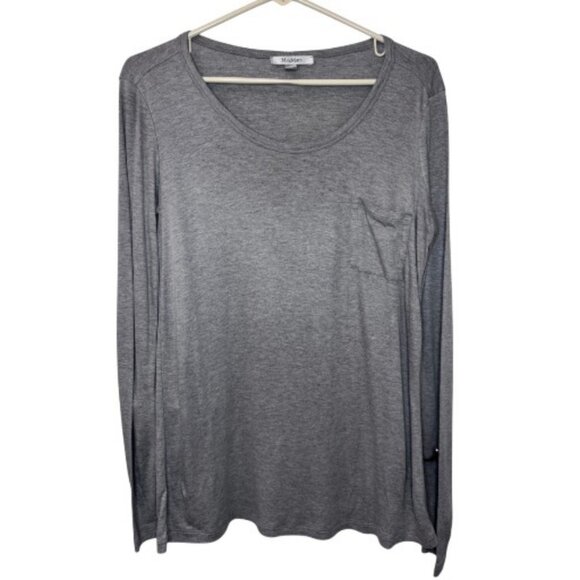 MaxMara grey long sleeve scoop neck top size M - Picture 2 of 5